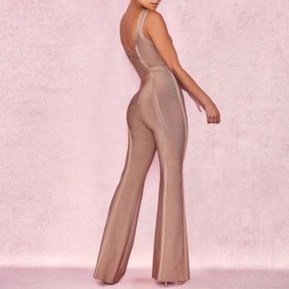 Sleeveless V Neck Bandage Jumpsuit #1059 - Picture 4 of 6